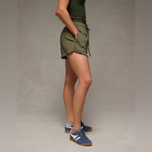 AE Stretch High-Waisted Ruffle Hem Short Women’s Size XXL Athletic Lounge - Picture 2 of 7